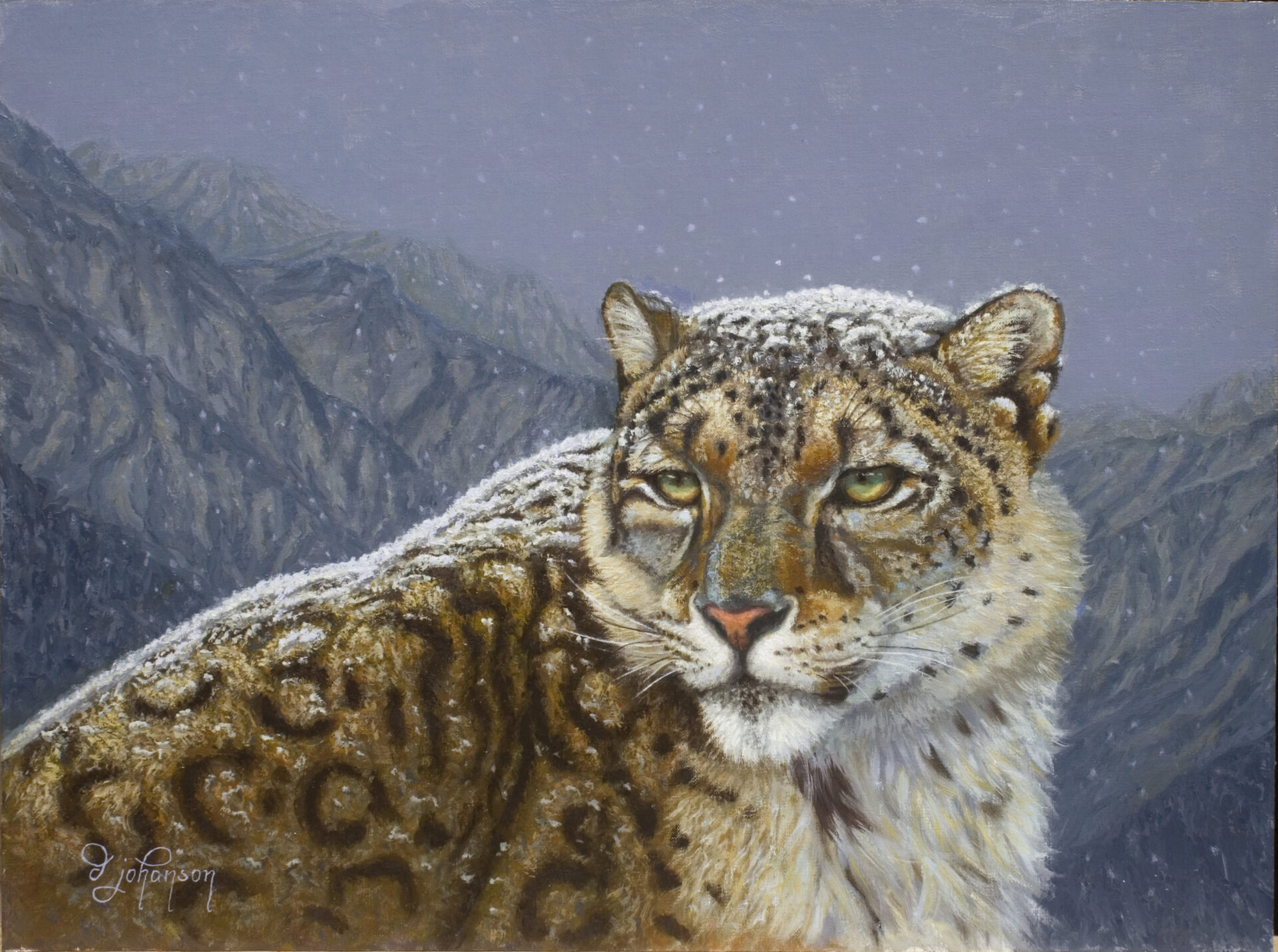 A painting of a leopard in the wild